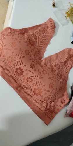 Seamless Plus Size Lace Push up V-neck Low Back Bra photo review