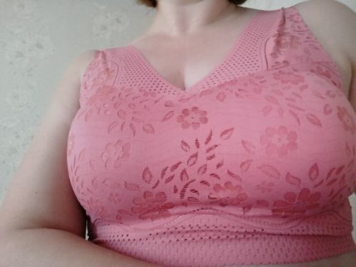 Seamless Plus Size Lace Push up V-neck Low Back Bra photo review